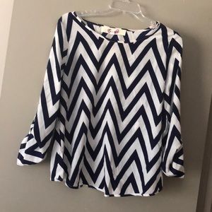 Long sleeve chevron blouse